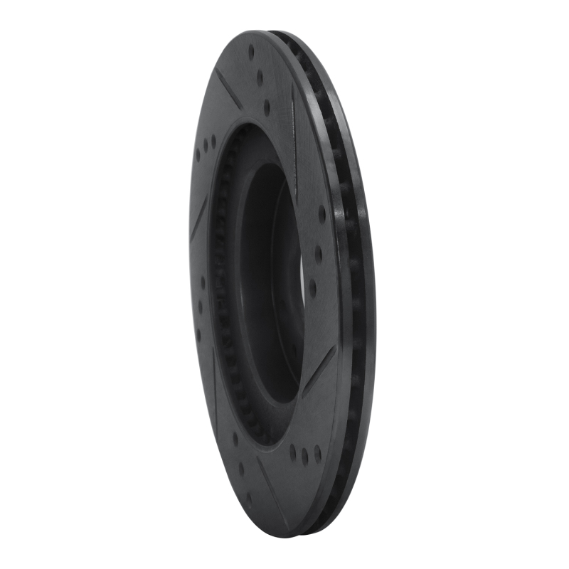 Mitsubishi I-MIEV Brake Rotor (1) - Front Left - R1 Concepts - Drilled & Slotted - Black - `12-`17